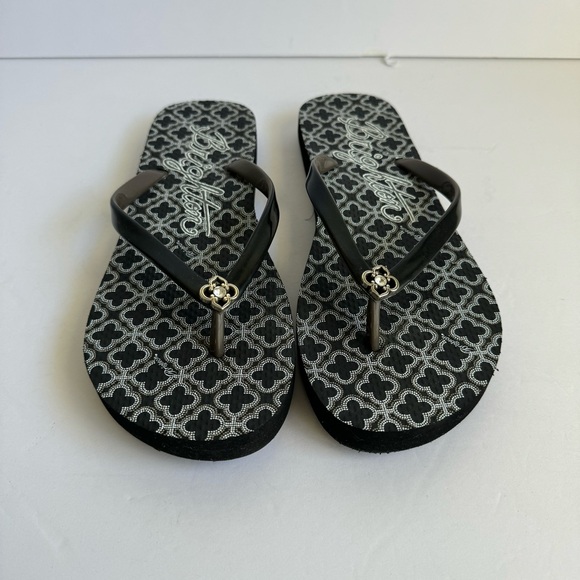 Brighton Flip Flops Thong Sandals Black & White Summer Shoes EUC Womens 8 - Picture 9 of 9